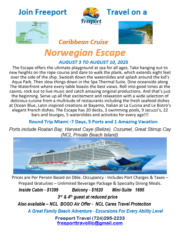 Round Trip Miami  7 days, 5 ports and  Amazing Vacation!!